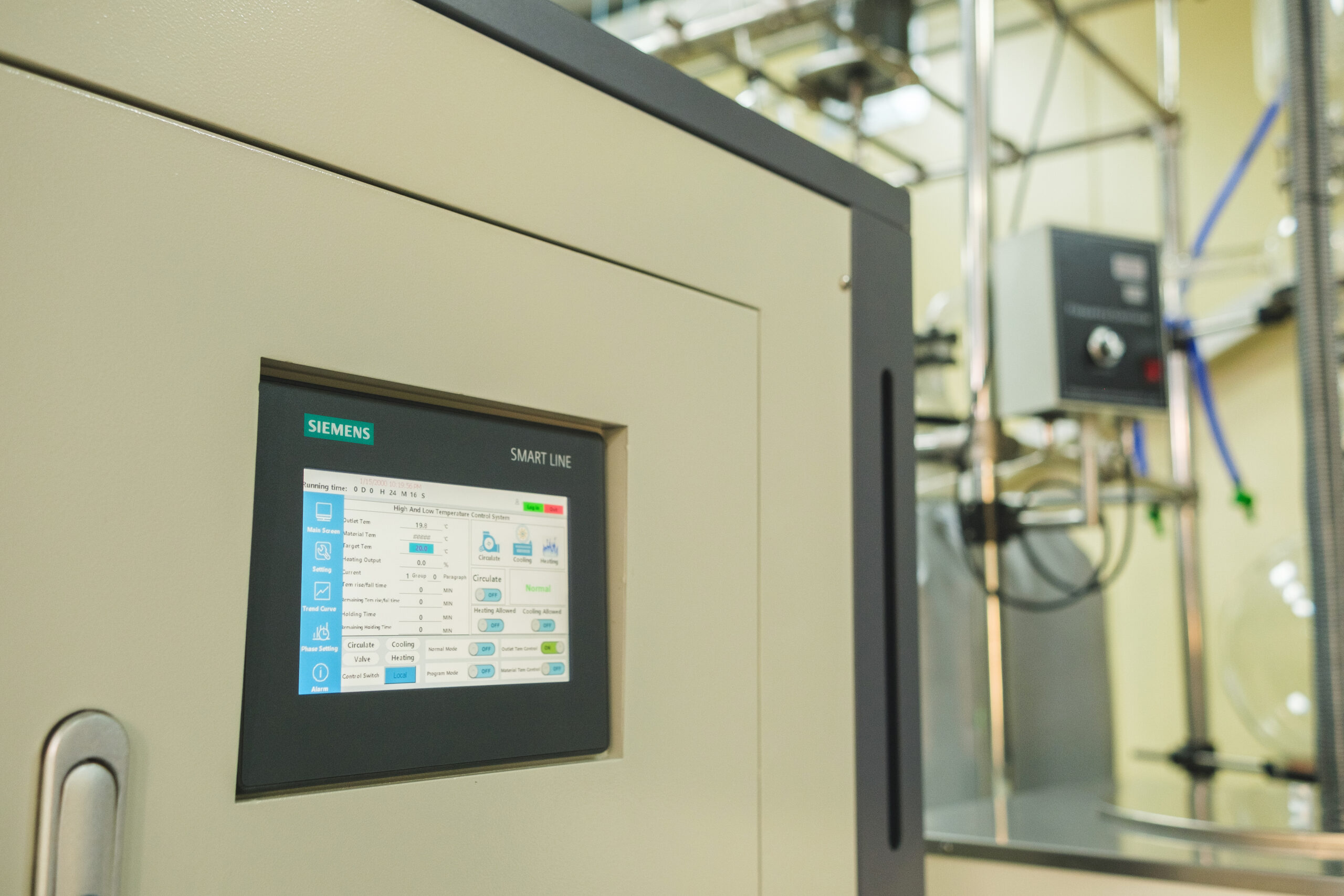Siemens control panel close-up